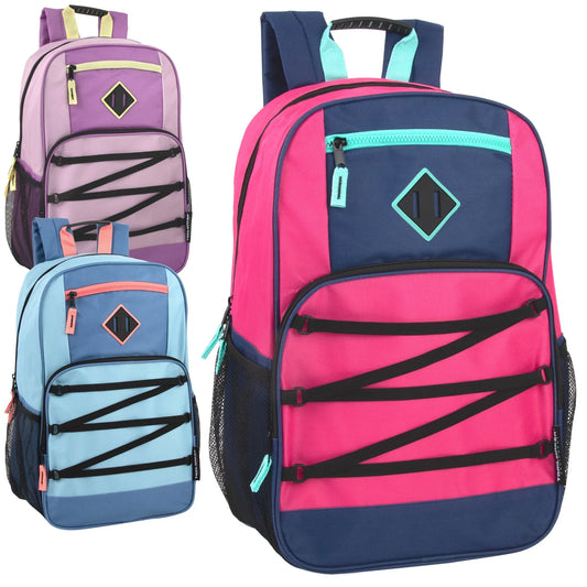 19 Inch Dome Bungee Backpack with Laptop Section - Girls Assortment