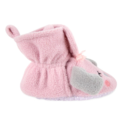 Fleece Baby Booties - Cozy Pink Puppy