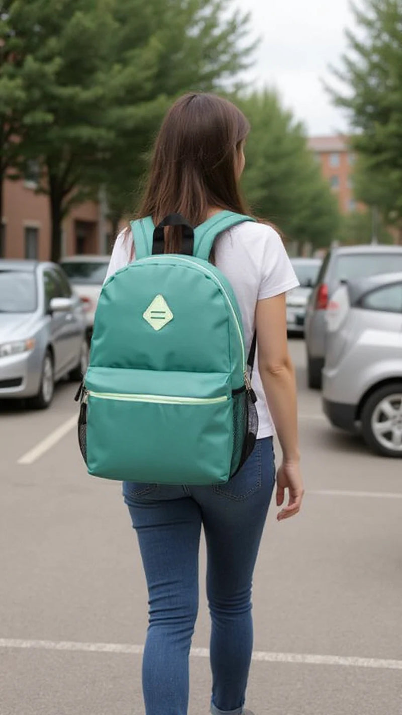 19 Inch Lash Tab Backpack W Side Mesh Pockets - Girls Colors