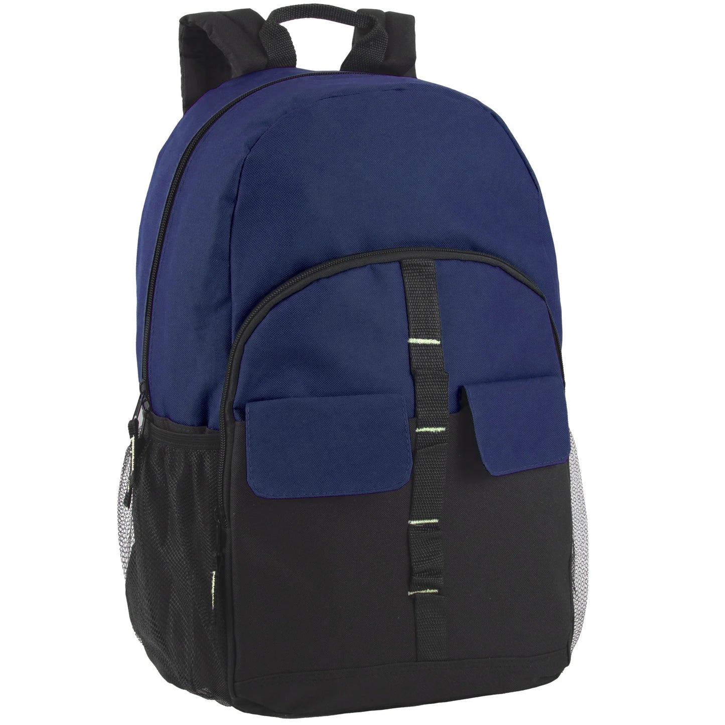18 Inch Double Flap Daisy Chain Backpack - 3 Dark Colors