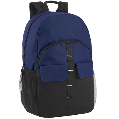 18 Inch Double Flap Daisy Chain Backpack - 3 Dark Colors
