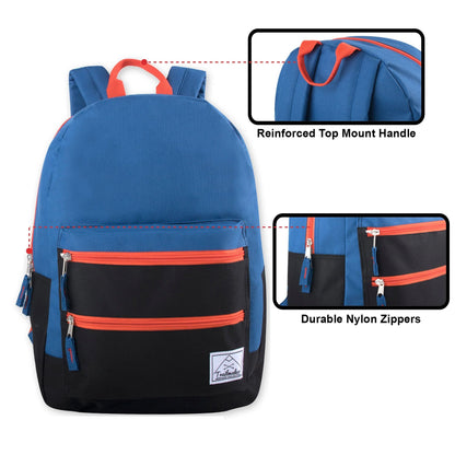 17-Inch Double Front Zippered Pocket Backpack