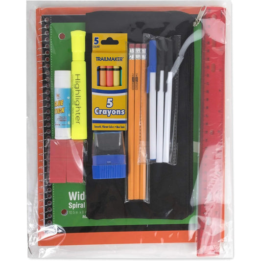 17-Inch Classic Backpack with 20-Piece School Supply Kit - Girls Colors