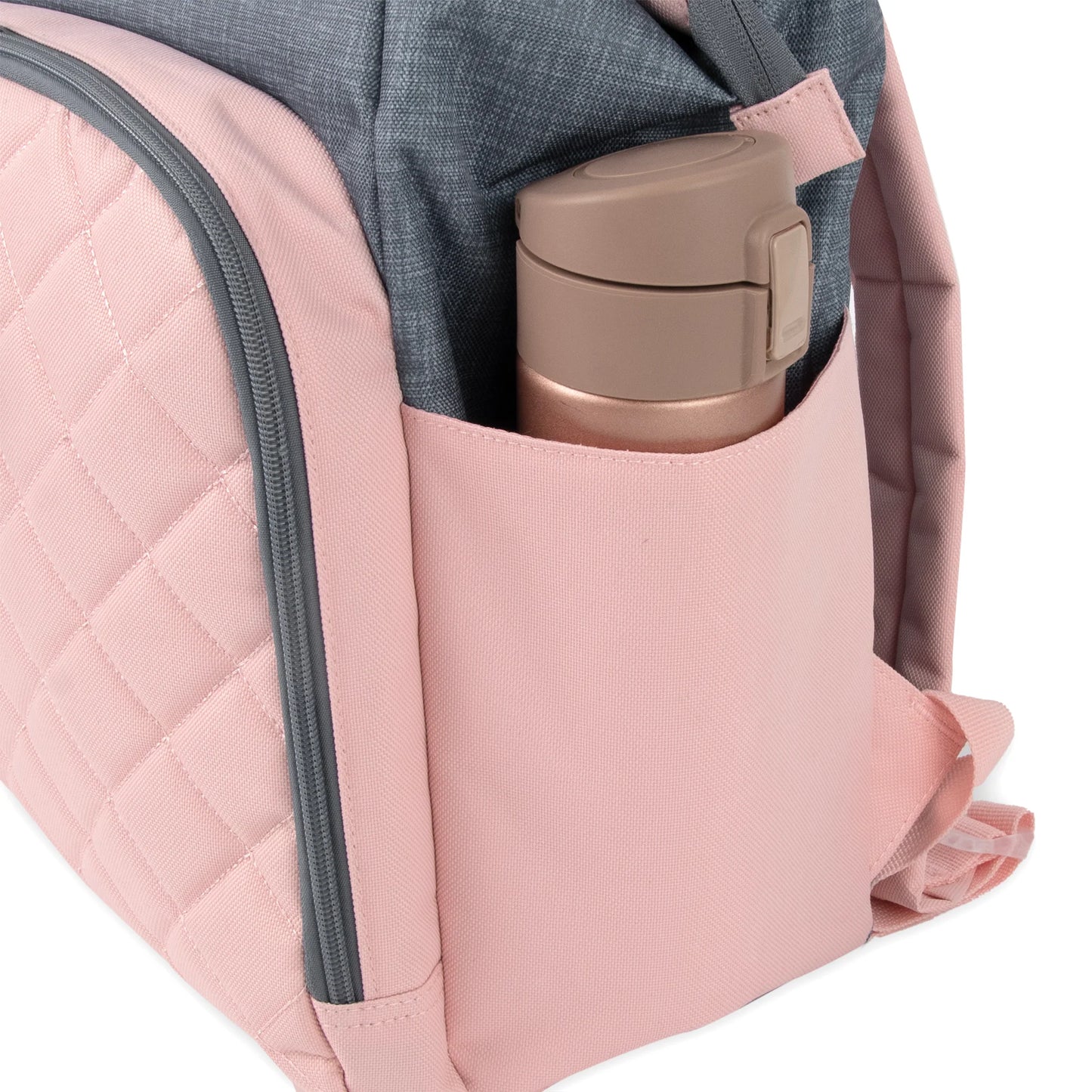 Baby Essentials Two-Tone Wide Opening Diaper Bag Backpack with Changing Pad and Stroller Straps
