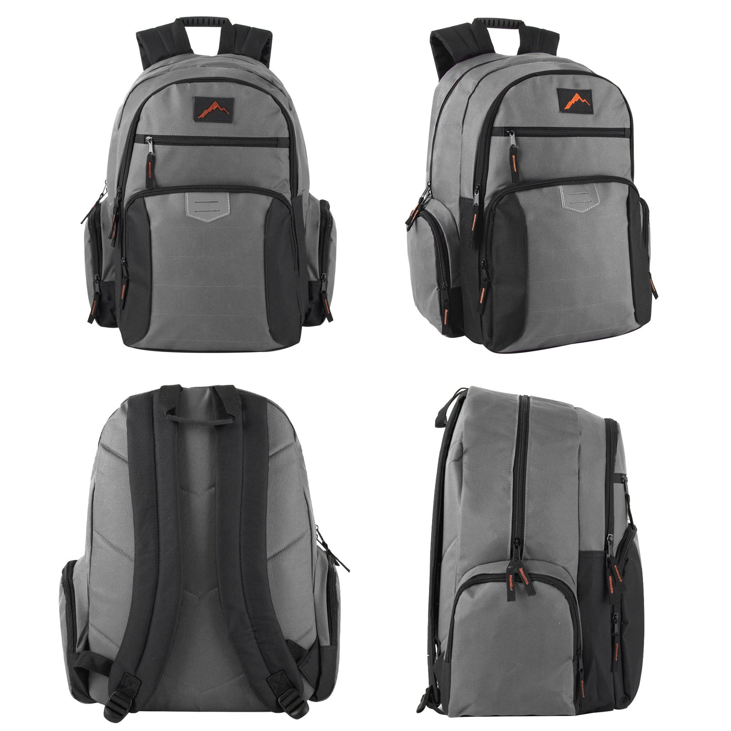 18-Inch Reflective Multi Pocket Backpack with Laptop Section - 4 Dark Colors