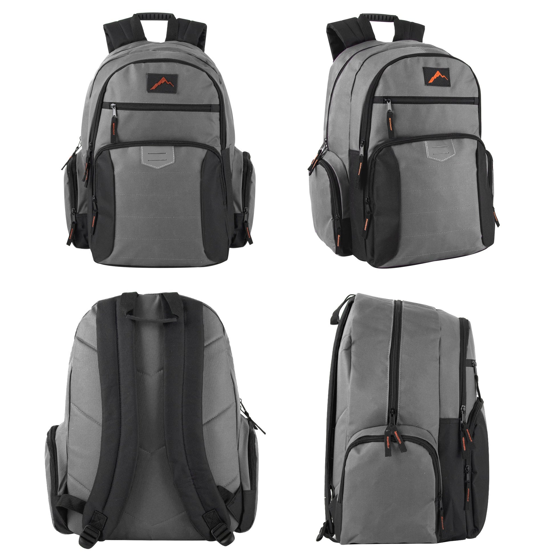 18-Inch Reflective Multi Pocket Backpack with Laptop Section - 4 Dark Colors