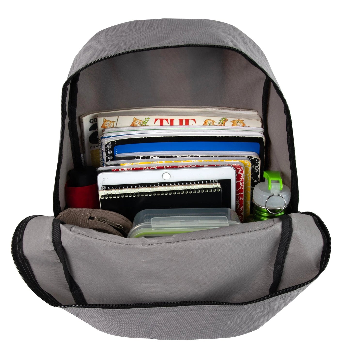 17-Inch Double Front Zippered Pocket Backpack
