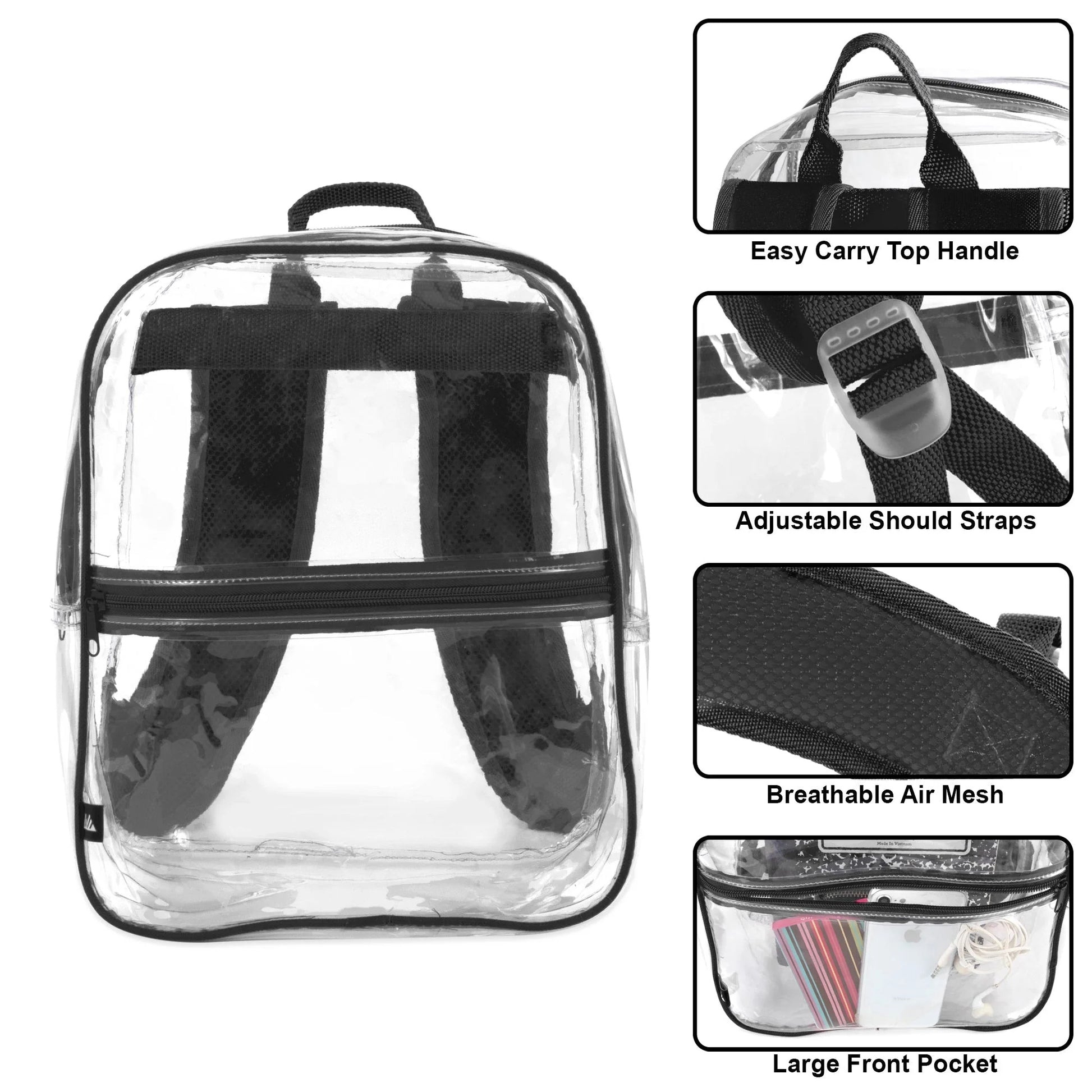 12-Inch Clear Mini Backpack