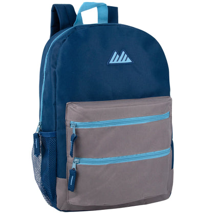 17-Inch Double Front Zippered Pocket Backpack