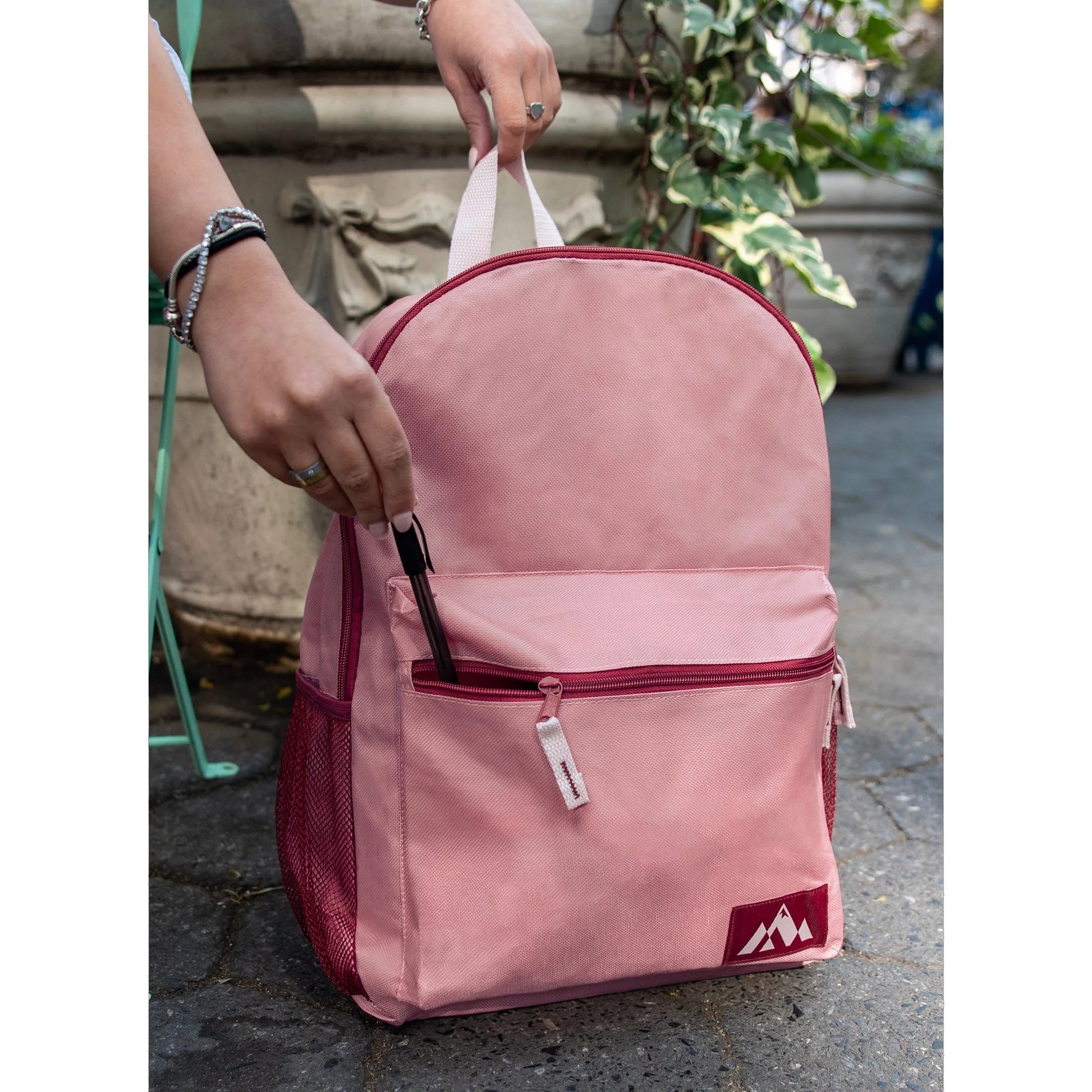 18 Inch Trailmaker Girl'S Assorted Colors Backpack with Side Mesh Pocket - 5 Pastel Colors