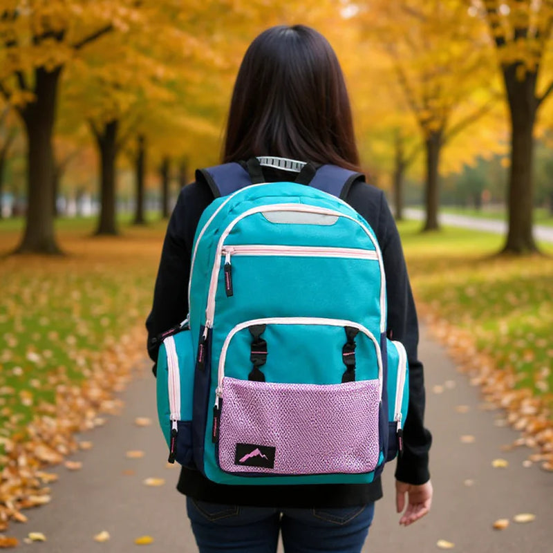 18 Inch Reflective Multi-Pocket Backpack with Laptop Section - 2 Colors