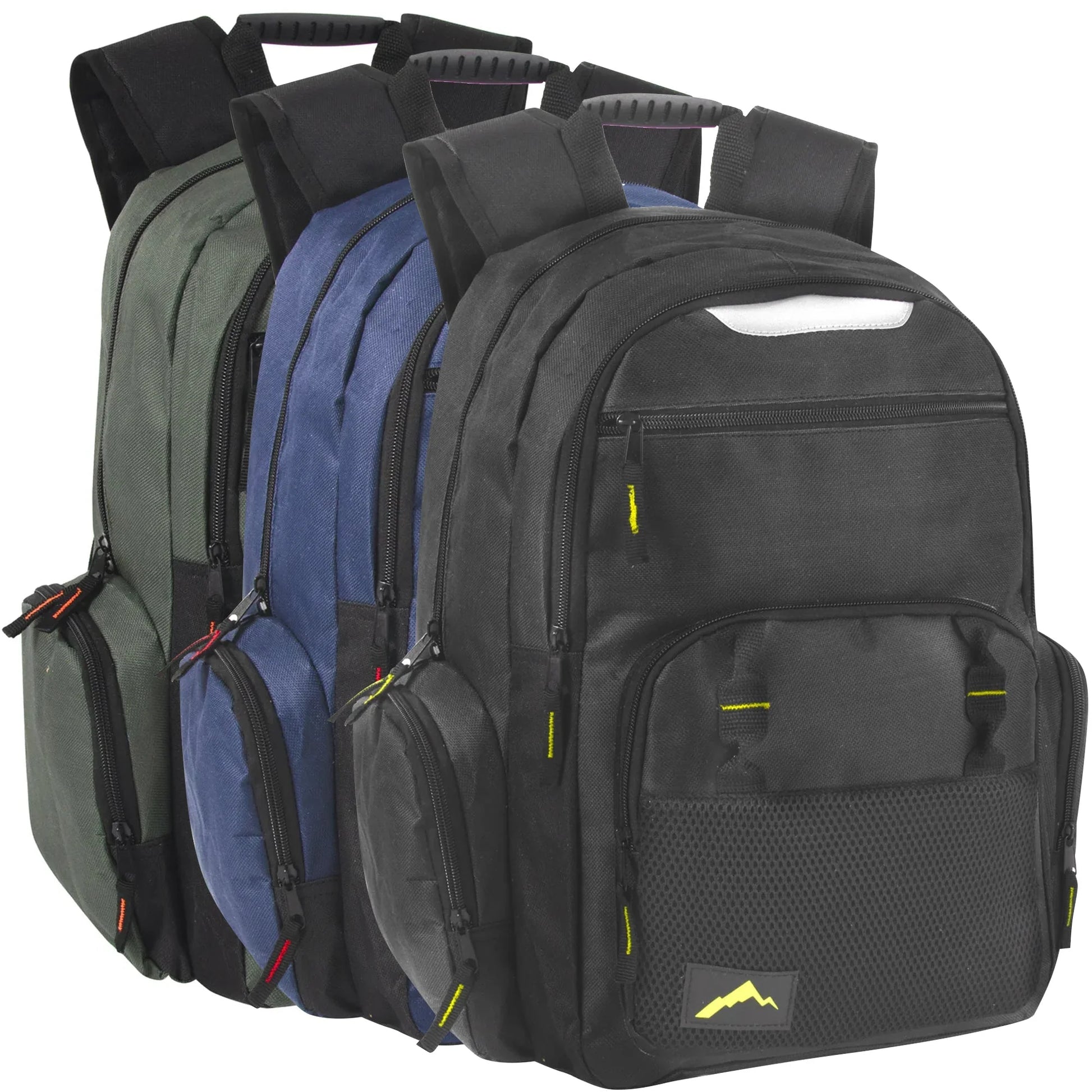 18 Inch Reflective Multi Pocket Backpack with Laptop Section - 3 Colors