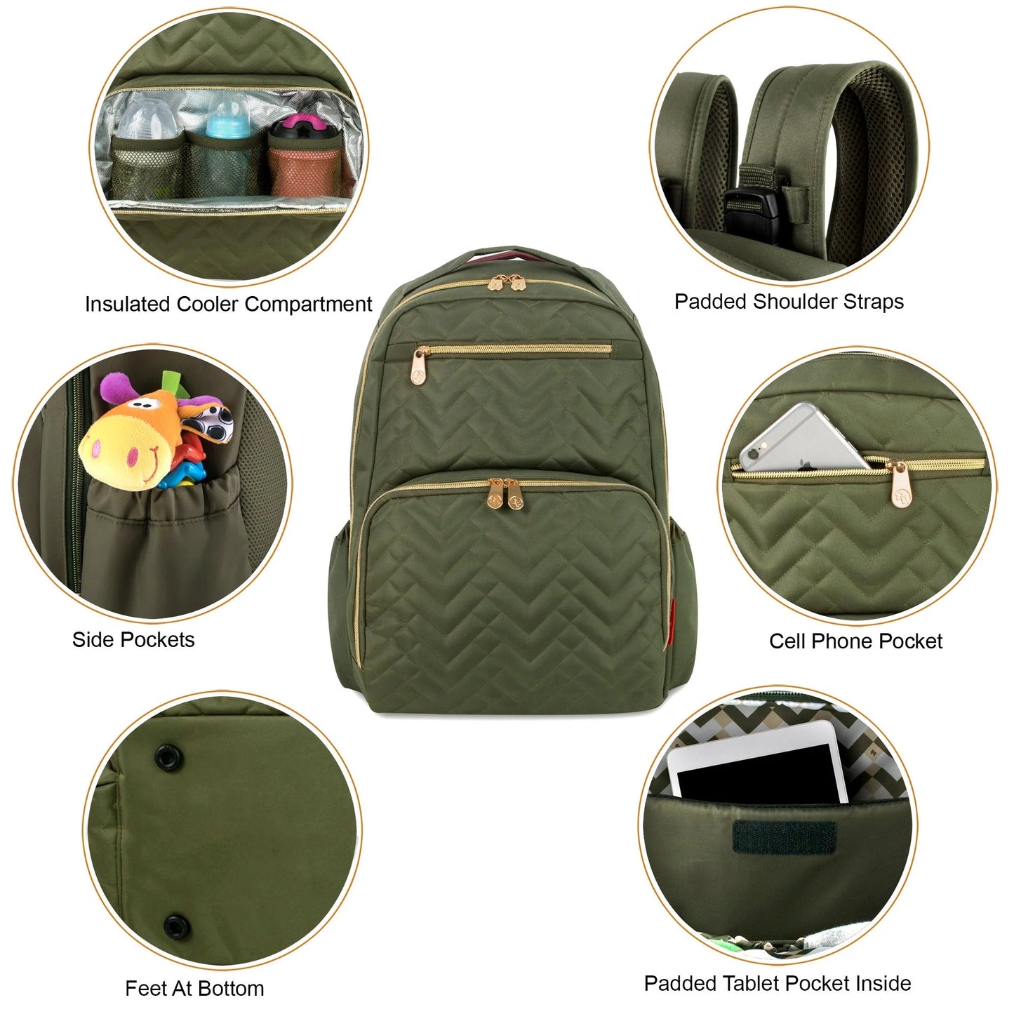 Fisher-Price Signature Morgan Backpack Diaper Bag - Olive