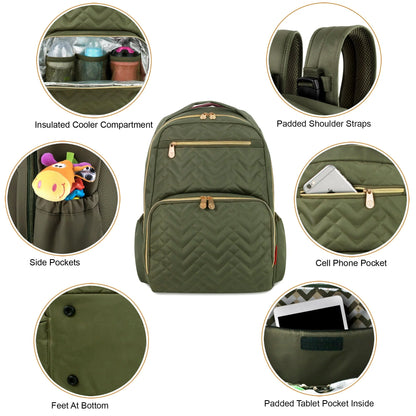 Fisher-Price Signature Morgan Backpack Diaper Bag - Olive