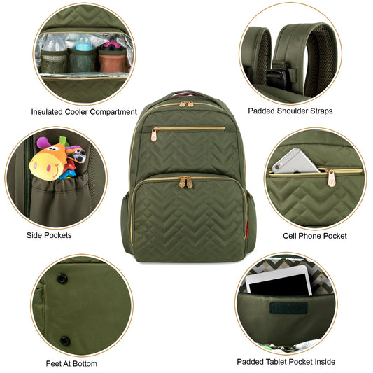 Fisher-Price Signature Morgan Backpack Diaper Bag - Olive
