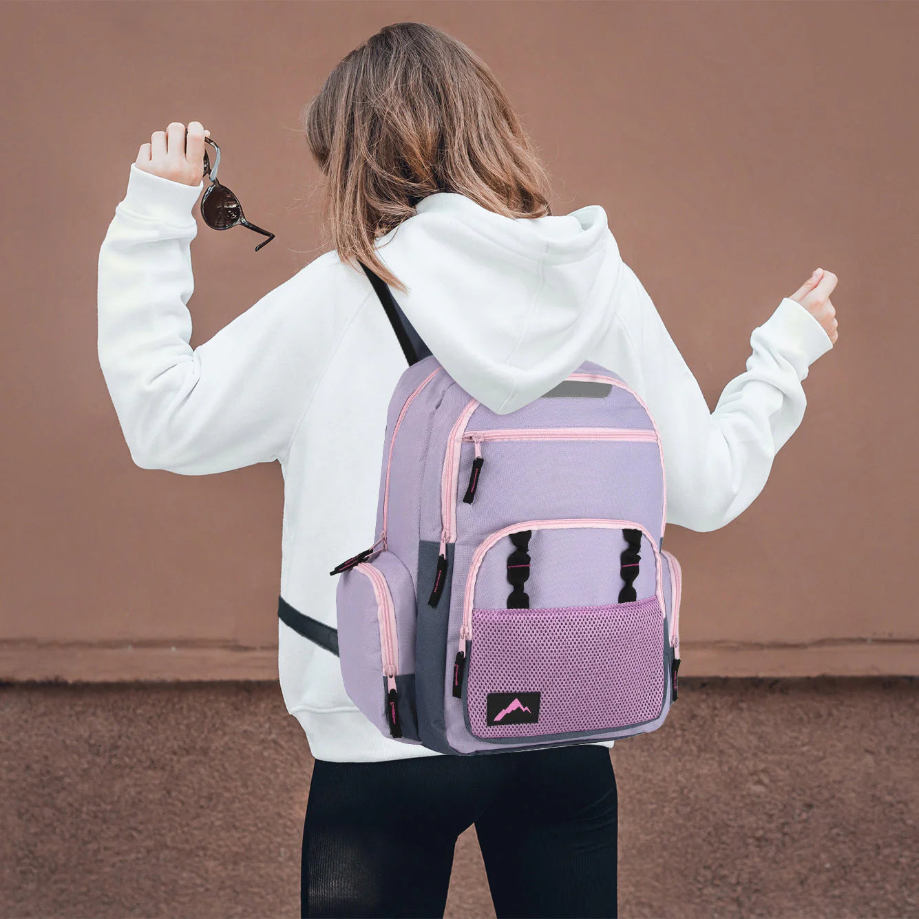 18 Inch Reflective Multi-Pocket Backpack with Laptop Section - 2 Colors