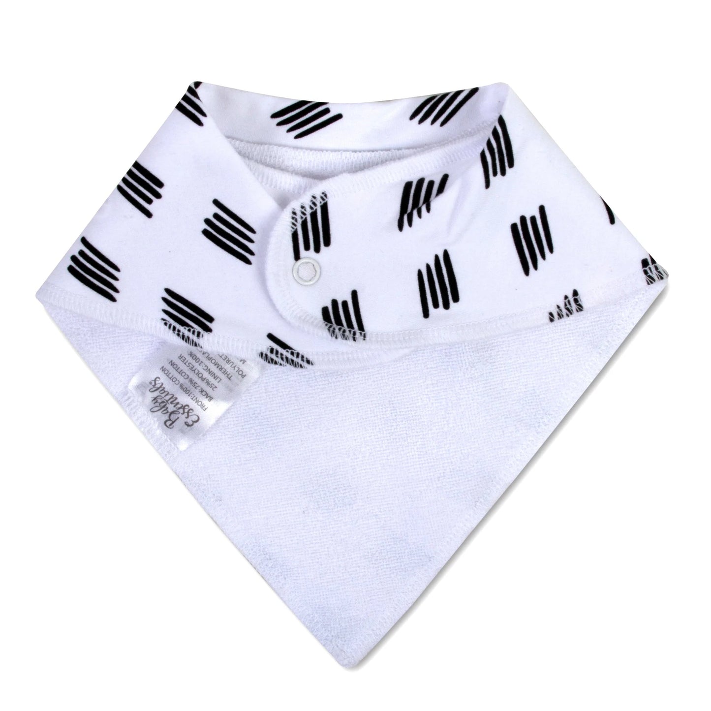 6-Pack Baby Bandana Bibs - Black & White