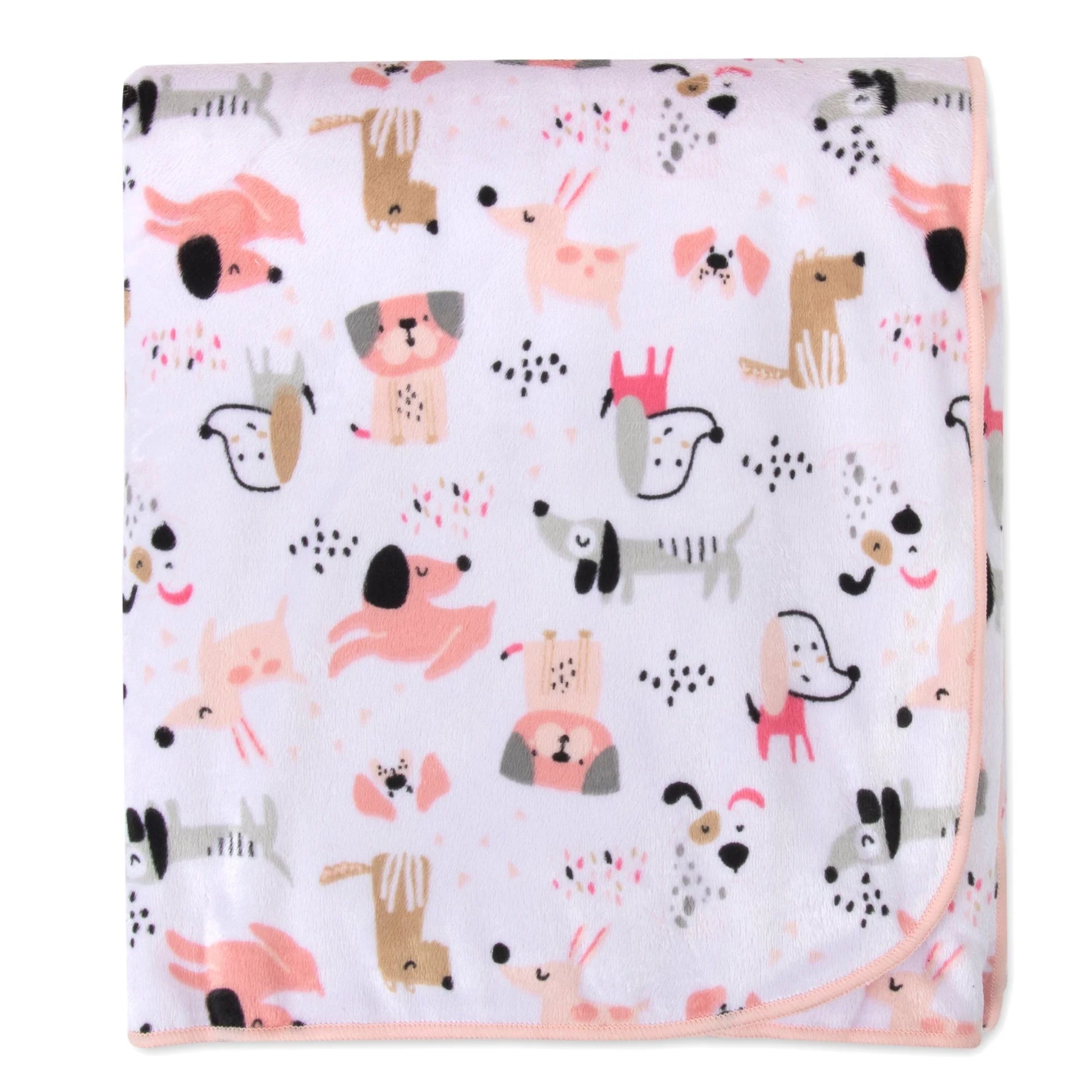 Baby Fleece Blankets 36" X 30" - Pink Puppy