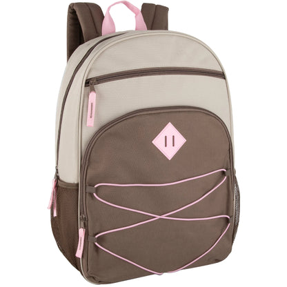 17-Inch Multi Pocket Bungee Backpack - 3 Girl Colors
