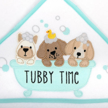 6 Piece Hooded Bath Towel & Wash Cloth Baby Bath Sets - Puppy Tubby Theme