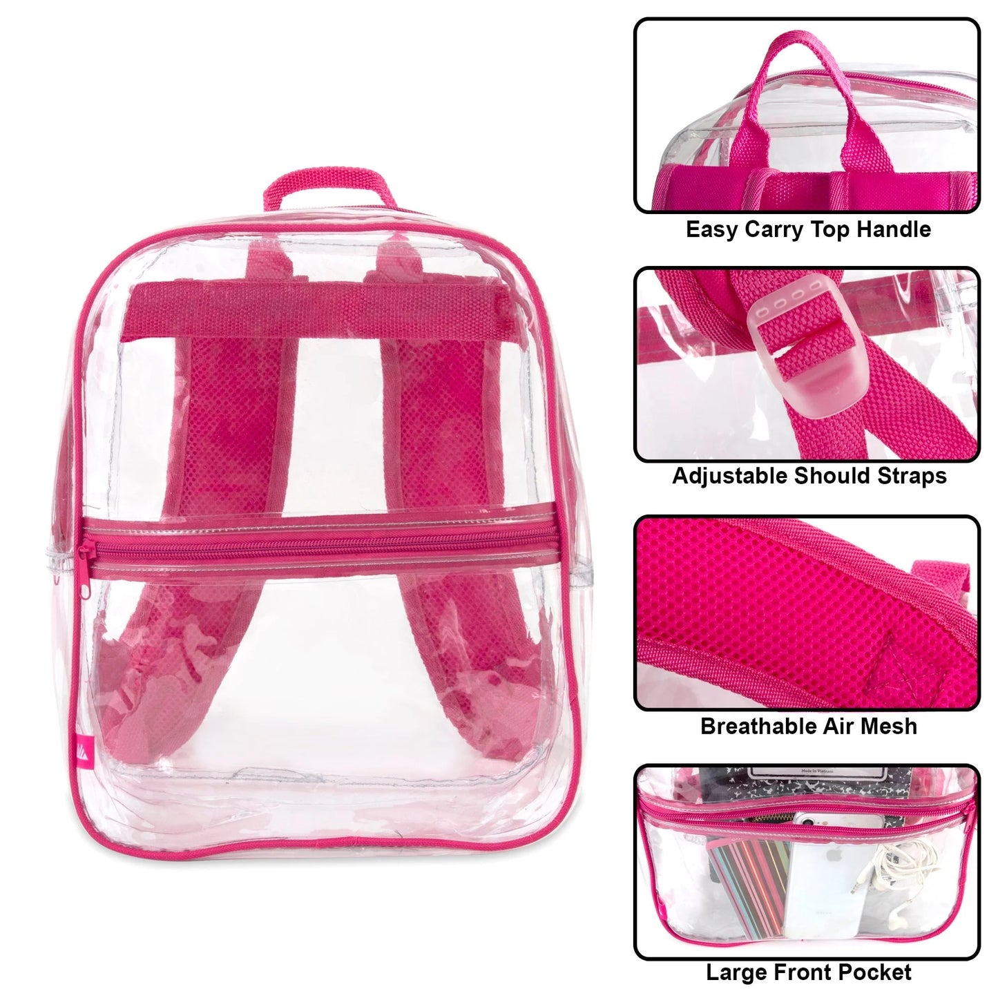 12-Inch Clear Mini Backpack