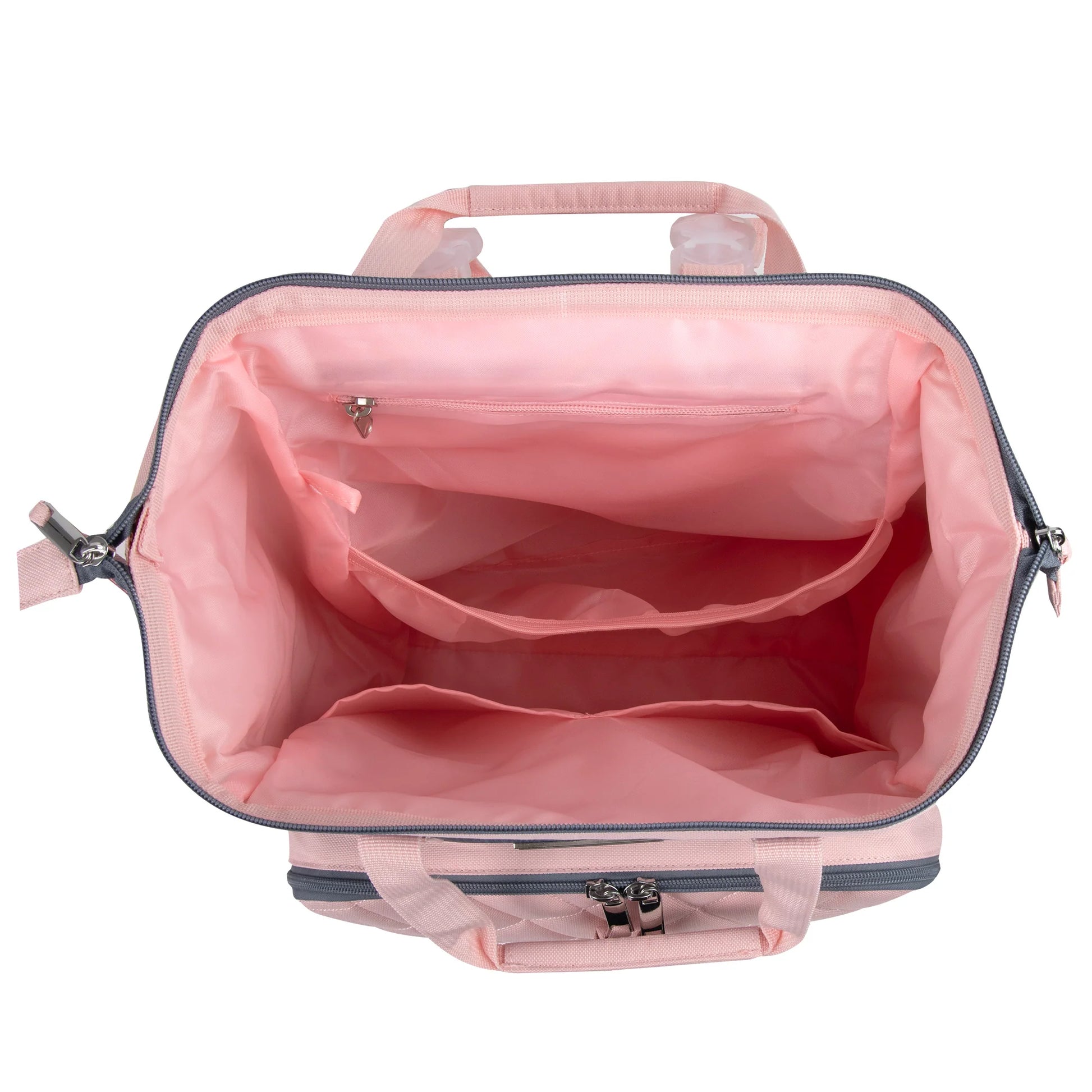 Baby Essentials Two-Tone Wide Opening Diaper Bag Backpack with Changing Pad and Stroller Straps