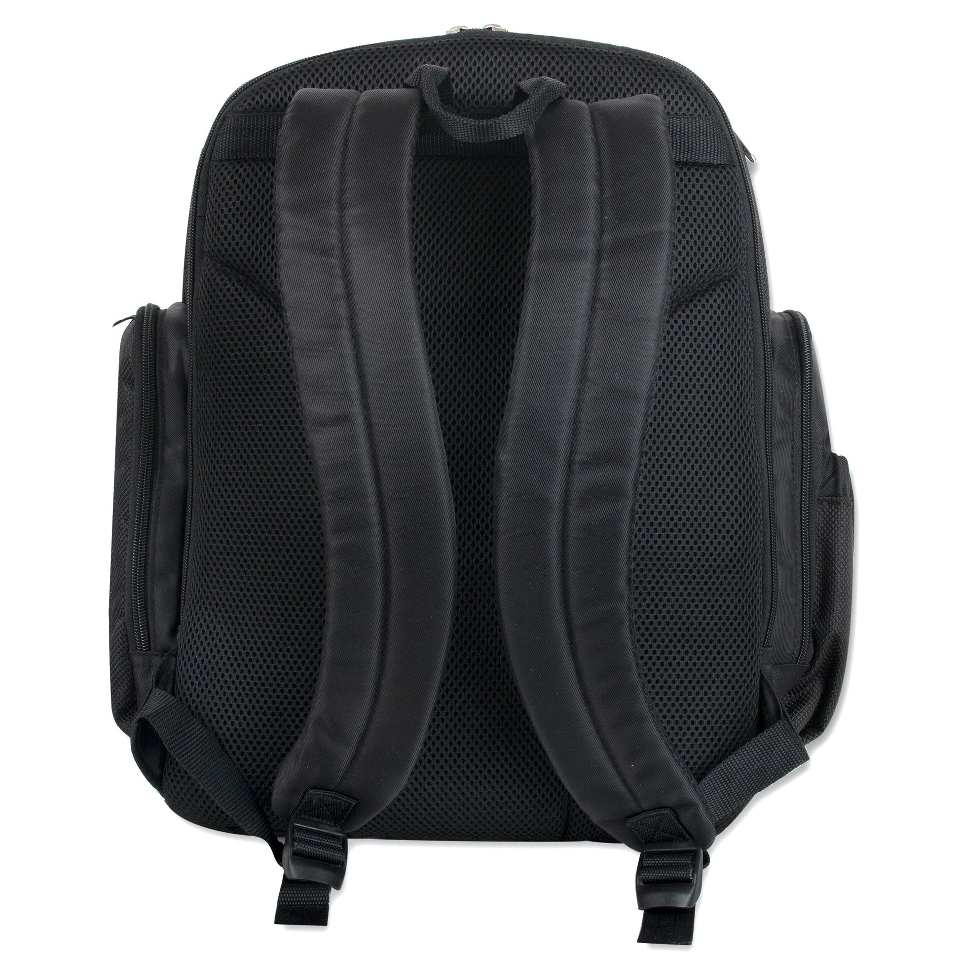 Fisher-Price Fastfinder Multi-Pocket Diaper Bag Backpack + Changing Pad Set - Black with Teal Interior
