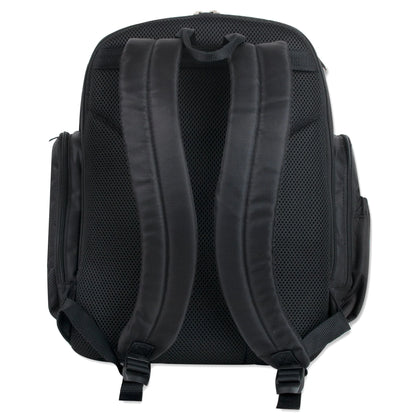 Fisher-Price Fastfinder Multi-Pocket Diaper Bag Backpack + Changing Pad Set - Black with Teal Interior