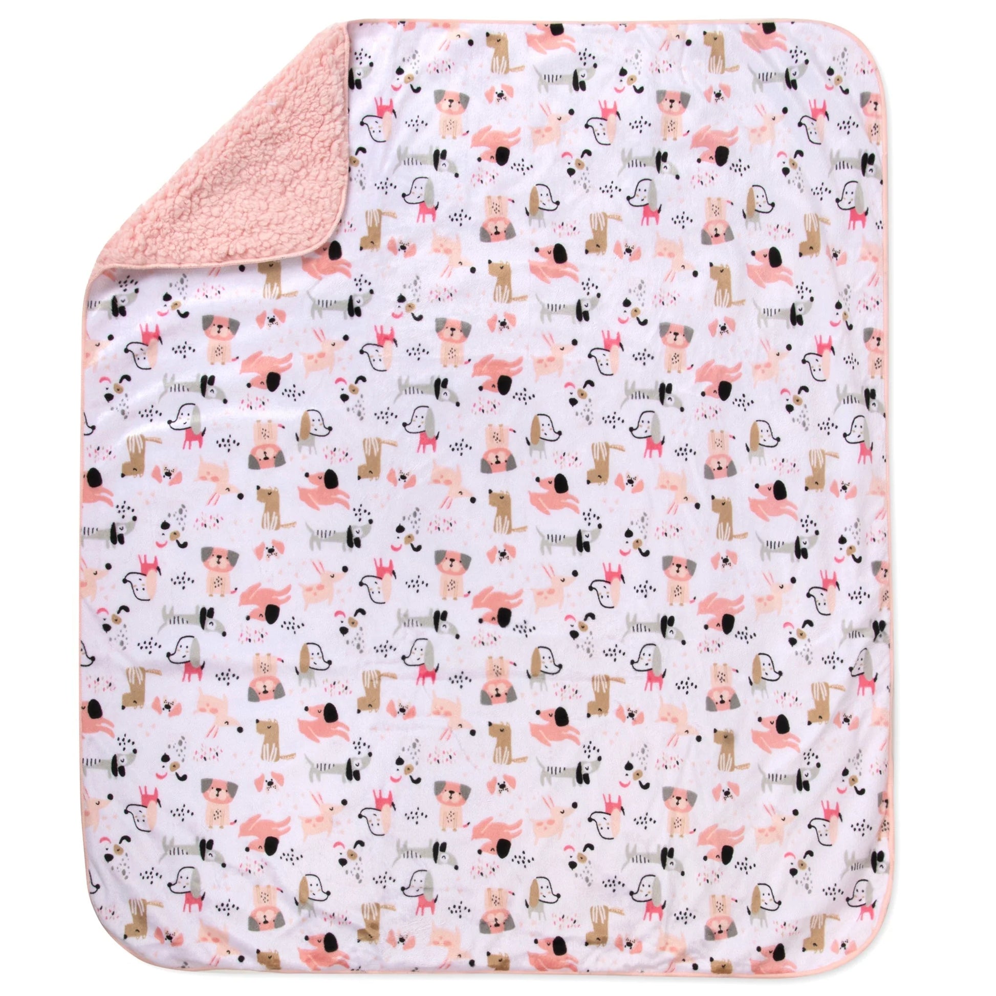 Baby Fleece Blankets 36" X 30" - Pink Puppy