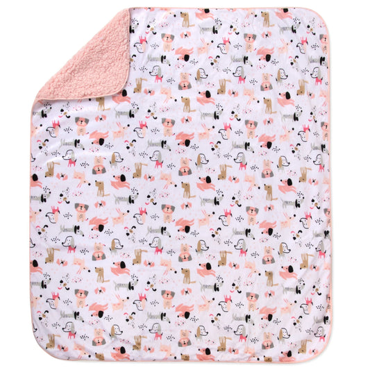 Baby Fleece Blankets 36" X 30" - Pink Puppy