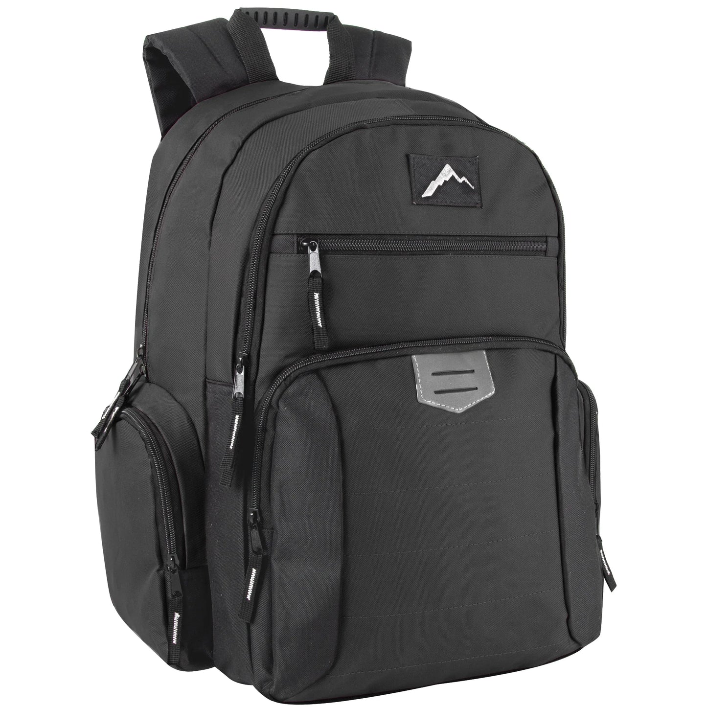 18-Inch Reflective Multi Pocket Backpack with Laptop Section - 4 Dark Colors