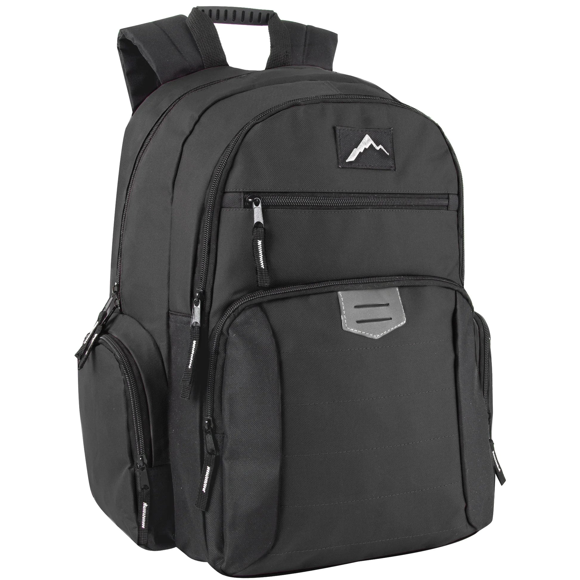 18-Inch Reflective Multi Pocket Backpack with Laptop Section - 4 Dark Colors